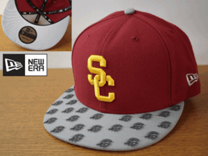 K214《未使用品》NEW ERA ニューエラ 9FIFTY【フリーサイズ】USカレッジ SC TROJANS トロジャンズ フラット 帽子 キャップ USモデル