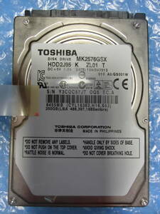 【中古】 TOSHIBA MK2576GSX 250GB/8MB 6978時間使用 管理番号:C180