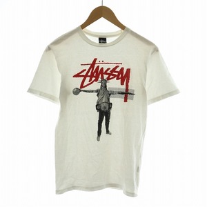 ステューシー STUSSY Tシャツ カットソー 半袖 プルオーバー ロゴプリント S 白 ホワイト /NQ メンズ