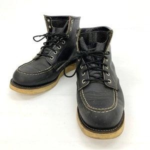 Red Wing 90s 四角犬タグ アイリッシュセッター ワークブーツ レースアップ メンズ 27cm相当 ブラック レッドウィング 靴 DF13561■