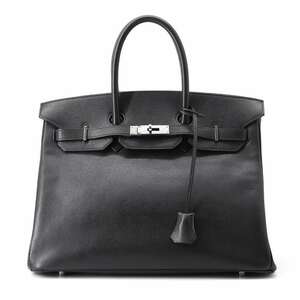 エルメス バーキン35 ブラック/シルバー金具 ヴォーエプソン □H刻印 HERMES Birkin ハンドバッグ 黒 【安心保証】