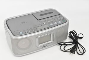 (1036M 0122M3) 1円～ SONY ソニー CDラジオカセットコーダー CDラジカセ CFD-E500TV シルバー 【ジャンク品】