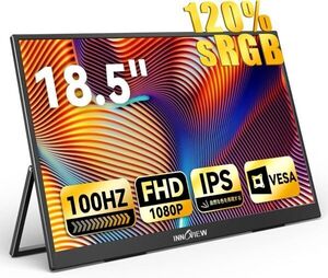 モバイルモニター 18.5インチ モバイルディスプレイ 120%sRGB 100Hz FHD 1920x1080 IPS液晶パネル 非光沢 VESA対応 QAT650