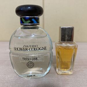 ※6609　資生堂 シャワー コロン フレッシュ ライム EDC 25ml 残9割　オマケ　カネボウ アシュエフ オードパルファム 5ml ミニ香水　残9割