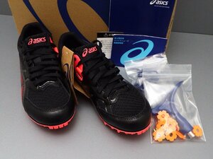 #【タグ付】asics アシックス EFFORT 13 エフォート 1093A167 001 21.5cm Black/Gunmetal ハンドル付 兼用 陸上スパイク（札）