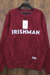 新品 IRISHMAN (アイリッシュマン) ジャガード クルーネック ニットセーター / M / ゴルフ ウェア / ユニセックス