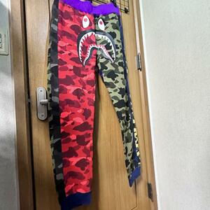 bape crazy camo shark patchwork pants