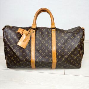 LOUIS VUITTON キーポル50 バンドリエール ボストンバッグ モノグラム ブラウン レザー ルイヴィトン