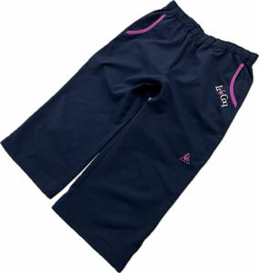 le coq sportif ☆ 膝下 短い丈 ジャージ パンツ ネイビー ピンク L レディース スポーツ トレーニング 春夏 部屋着 人気 ルコック■JS1124