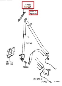 【廃盤ラスト1個】ランエボ 三菱純正 シートベルトL セット CP9A CN9A gsr rs ランサー エボリューション 助手席 生産終了