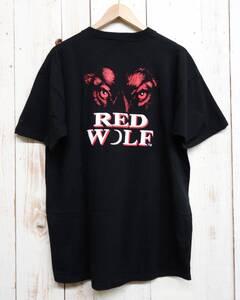 90s VINTAGE ヴィンテージ　＊レッドウルフ　RED WOLF 　Tシャツ　ビール BEER 企業物　アンハイザーブッシュ社 米国製 ＊L size ブラック