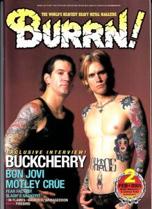 【バーンコーポレーション】BURRN 2001年2月 BUCKCHERRY BON JOVI MOTLEY CRUE FEAR FACTORY IN FLAMES ポスター:FIREBIRD