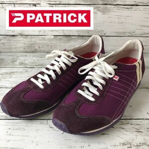 8Y122 PATRICK サイズ表記40 25.0cm パトリック ローカットスニーカー スウェード 紫 ウィメンズ 靴 パープル 1000-