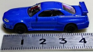 送料120円〜 京商 1:100 　日産ミニカー　スカイラインGT-R(R34)　ブルーメタリック　1/100 231156943 ニッサン