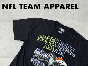 ☆送料無料☆ NFL TEAM APPAREL USA直輸入 古着 SUPER BOWL スーパーボウル Tシャツ シアトル・シーホークス デンバー・ブロンコス M 中古