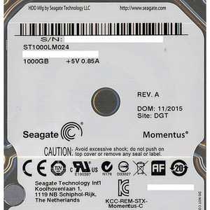 Seagate ノート用HDD 2.5inch ST1000LM024 1TB 9.5mm [管理:1000004201]