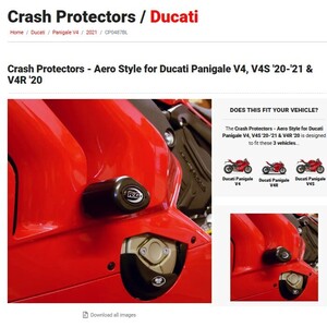 40%OFF★R&G Aero クラッシュプロテクター エンジンガード フレームスライダー DUCATI ドゥカティ PANIGALE パニガーレ V4S V4R CP0487BL