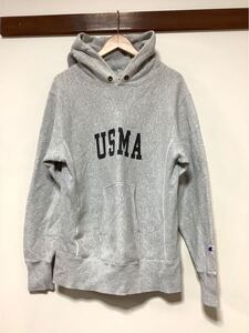 よ1472 Champion REVERSE WEAVE チャンピオン リバースウィーブ スウェットパーカー L Hoodie フーディー 単色タグ 青 復刻 USMA 裏起毛