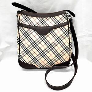 バーバリー(Burberry) ナイロン×レザー ノバチェック ショルダーバッグ 【中古】 MK-129