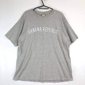 90s USA製 バナナリパブリック BANANA REPUBLIC 半袖Tシャツ グレー ロゴ Mサイズ