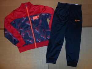 ●NIKE●新品5T/104cm～110cm　赤×黒系のセットアップジャージ　送料510円