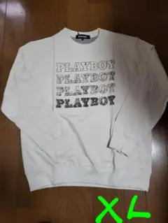 PLAYBOY グラフィックロゴ薄手スウェット/XL/アイボリー/新品