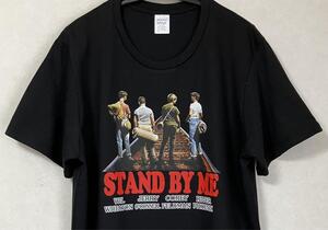 【未使用品】 映画 STAND BY ME AKIRA スタンドバイミー MOVIE ムービー Tシャツ ブラック 黒　半袖トップス 美品 L 綿 コットンハリウッド