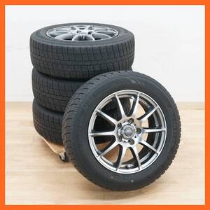 前ダ:【16インチ】タイヤ付きホイール4本セット A-TECH 16×6.5J 5穴/North Trek N3i 205/60R16 92Q スタッドレス/キャップMID★送料無料★