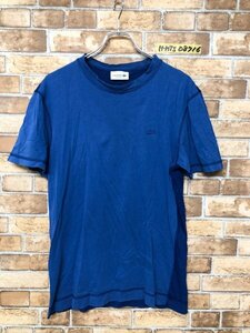 LACOSTE ラコステ メンズ ワンポイントロゴワッペン 配色切り替え 半袖Tシャツ US S 青