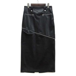 ザラ ZARA フェイクレザー 2WAY タイト スカート ジッパー ブラック 黒 S 5427/510/800 レディース