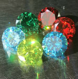 ☆最高品質5A☆ キュービックジルコニア 10mm x 6色石 33 カラット LS