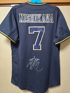 西川龍馬 直筆サイン ハイクオリティ レプリカ ユニフォーム ビジター Lサイズ オリックス・バファローズ