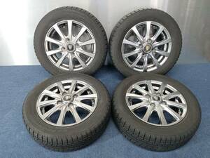 ★9分山★20年製★ ice FRONTAGE 155/65R13　社外ホイール 13×4J +42 4H-100 4本セット スタッドレス 軽自動車等　G2