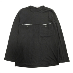 95ss トリココムデギャルソン tricot COMME des GARCONS フロントポケット ウール カットソー Tシャツ ヴィンテージ ブラック レディース