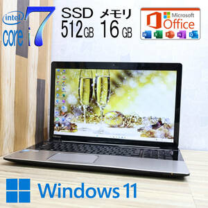 ★中古PC 最上級4世代4コアi7！新品SSD512GB メモリ16GB★T87/77M Core i7-4710HQ Webカメラ Win11 MS Office2019 Home&Business★P69078