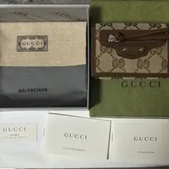 グッチ　GUCCI GG柄　GGキャンバス×レザー　三つ折り　ミニウォレット