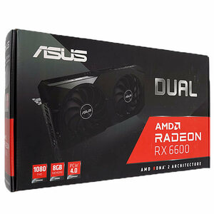 【中古】ASUSグラボ DUAL-RX6600-8G PCIExp 8GB 元箱あり [管理:1050020215]