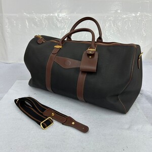 M444-C8-1095 Dunhill ダンヒル ボストンバッグ トラベルバッグ 旅行鞄 ブラウン系 ショルダー付き 約横幅55×縦26×マチ27cm ⑩