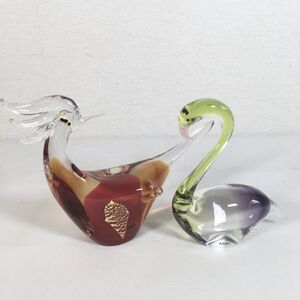 【2点セット】Multi Glass マルチグラス 鳳凰 鳥 白鳥 マルティグラス ガラス細工 硝子 ガラス工芸 インテリア