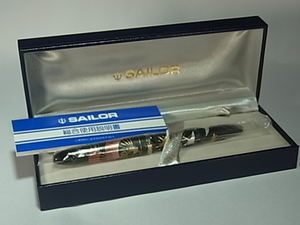 【未使用新品】SAILOR セーラー 万年筆 蒔絵 扇と金銀鶴図 計1点 ※ビニール袋付ペン先の素材はセーラーF2