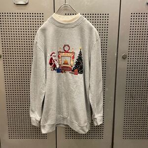 古着　ヴィンテージ　vintage sweat スウェット　トレーナー　クリスマス　カラフル　派手　刺繍　個性派