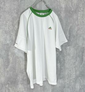 アディダス adidas Lサイズ Tシャツ 半袖 パフォーマンスロゴ ホワイト レディース WHITE green 練習着 テニス ランニング トレーニング