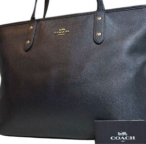 1円～【入手困難品】 定価10万円 コーチ COACH トートバッグ ビジネスバッグ ブリーフケース A4 2way レザー メンズ レディース ブラック 