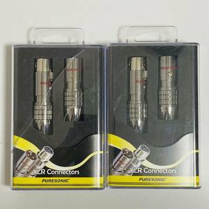 【未開封品】PURESONIC ELECTRIC MFG ピュアソニック XLR Connectors コネクター XLR-3M+3F-R-BRO 計2個セット