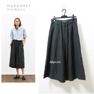 定価46,200円*カタログ掲載*MARGARET HOWELL *2021 リネン ワイド パンツ*トラウザーズ*サイズ1 クロップドパンツ