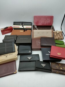 1円〜 ブランド小物 16点おまとめ LOUIS VUITTON ルイヴィトン GUCCI グッチ PRADA プラダ Dior 財布 長財布 キーケースなど 現状品