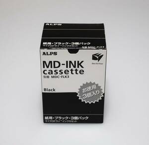 アルプスインクリボン MDC-FLK3 ALPS MD-INK マイクロドライインクカセット 紙用ブラック 3個パック