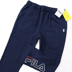 ★フィラ FILA 新品 メンズ UVカット ロゴ入り カジュアル スウェット ロング パンツ 紺 XLサイズ [440349G-NV-LL] 一 四 参★QWER★