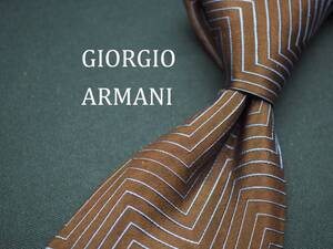 美品【GIORGIO ARMANI ジョルジオアルマーニ】 C1695 ブラウン SILK ブランド ネクタイ 古着 良品