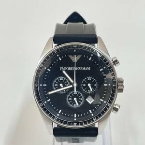 【電池交換済み】 EMPORIO ARMANI エンポリオアルマーニ AR-0527 クロノグラフ クオーツ 稼働 訳あり メンズ 腕時計